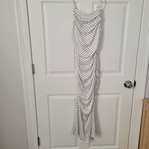 SHEIN White and Black Polka Dot Maxi Dress